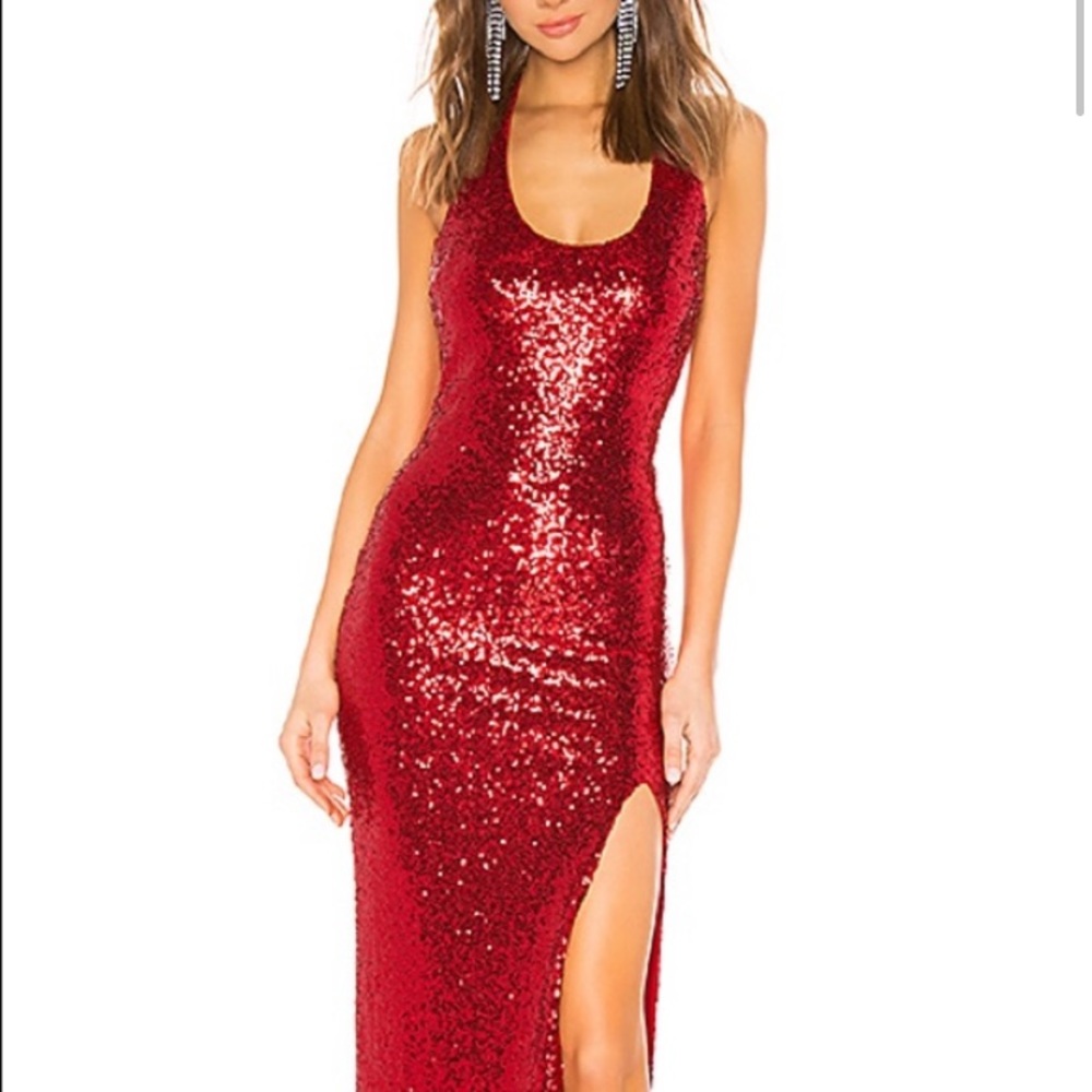 Nookie Red Sequin Maxi Dress